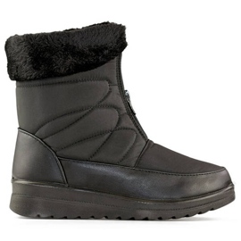 Botas de nieve de mujer con pelo, negro W87B