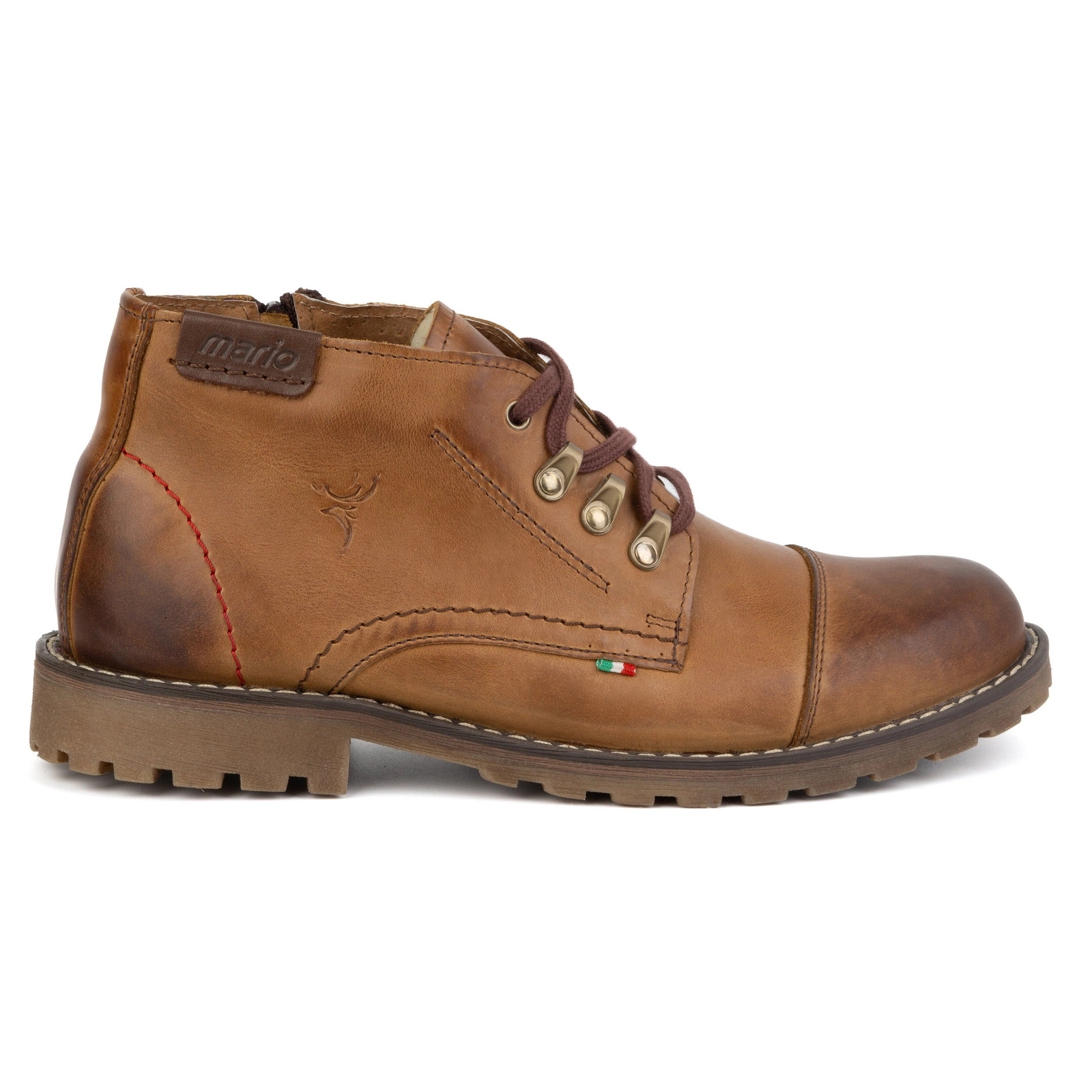 Botas de invierno de piel para hombre Olivier Rojo