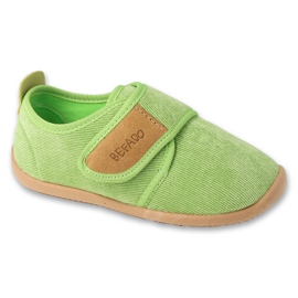 Pantuflas infantiles befado con velcro, inserción de piel 902Y045, verde Pantuflas infantiles befado con velcro, inserción de piel 902Y045, verde