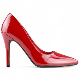 Salón de tacón para mujer, charol rojo, FL395R