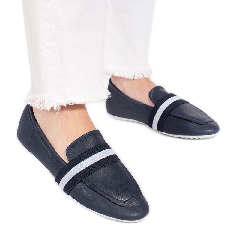 Bailarinas sin cordones elegantes azul marino