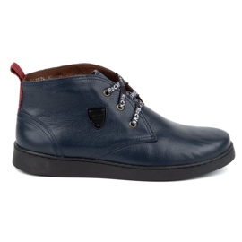 Zapatos chukka hombre piel KAMPOL 110/63 azul marino