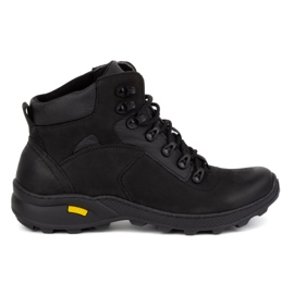 Olivier Zapatos de invierno de piel para hombre 7148DT, negro