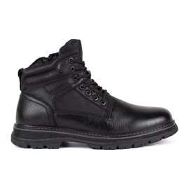 Botines negros aislantes con cordones para hombre