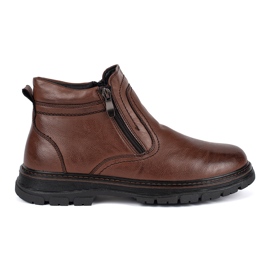 Botas aislantes de hombre marrones de invierno. marrón