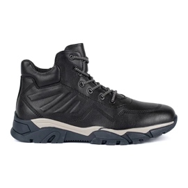 Botines negros aislantes con cordones para hombre