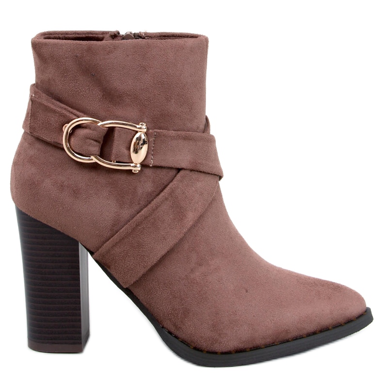 Botines tacón Janisa caqui marrón