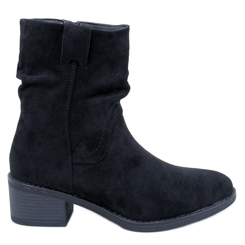 Botines tacón bajo Raney ante negro Botines tacón bajo Raney ante negro