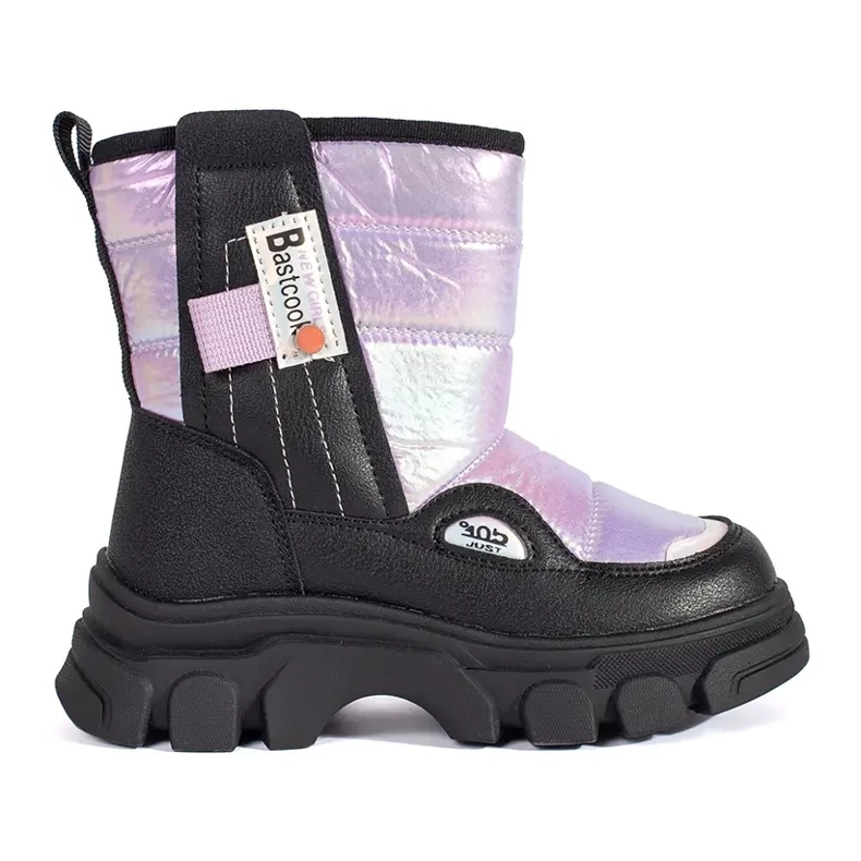 Botas de nieve de niña acolchadas con brillo violeta Botas de nieve de niña acolchadas con brillo violeta