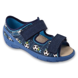Sandalias infantil befado con velcro y aplicación de piel 063X020 azul marino Sandalias infantil befado con velcro y aplicación de piel 063X020 azul marino