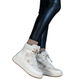 Botines beige claro con suela más gruesa, Rosemarie