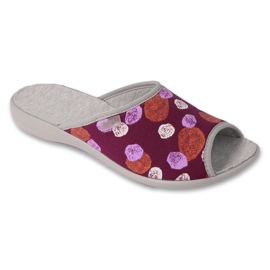 Pantuflas de mujer befado burdeos con estampado 255D002 rojo