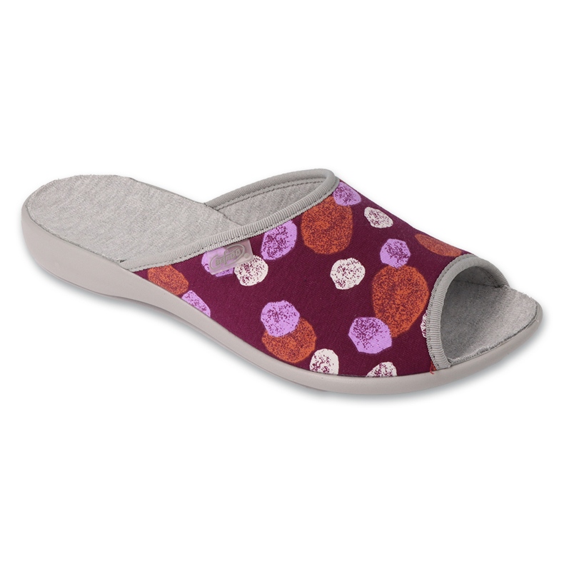 Pantuflas de mujer befado burdeos con estampado 255D002 rojo