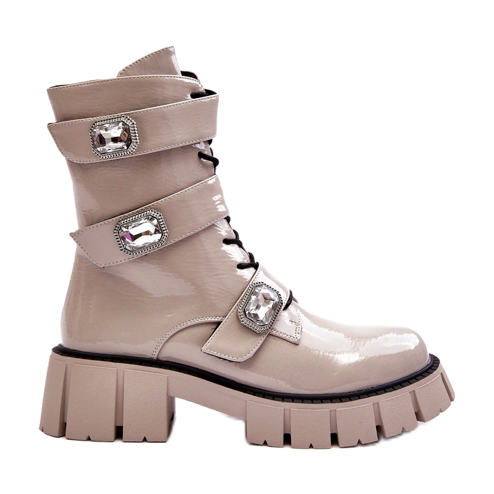 Botas Obrera Mujer Charol Gris Claro S.Barski MR870-61 Botas Obrera Mujer Charol Gris Claro S.Barski MR870-61