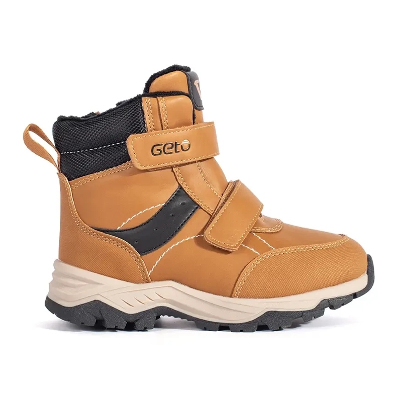 Botines de niño aislantes con velcro. marrón