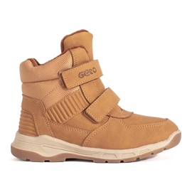 Botines de niño aislantes con velcro. marrón