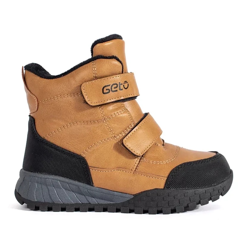 Botines de niño aislantes con velcro. marrón