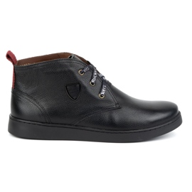 Botas chukka de piel para hombre con aislamiento KAMPOL 110/5, negro
