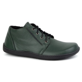Olivier Zapatos de mujer descalzos de piel, ligeramente aislantes, hasta el tobillo con cremallera, 787 verde