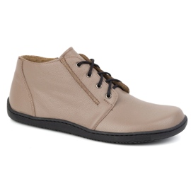 Olivier Zapatos de mujer descalzos de piel, ligeramente aislantes, caña alta con cremallera 787, beige