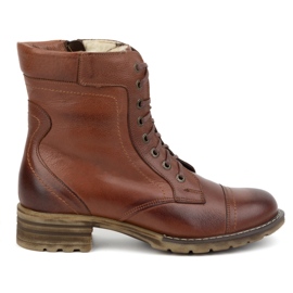 Olivier Botas de piel para mujer, botas de invierno con aislamiento, 226BB, marrón