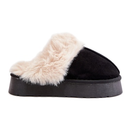 Botas de nieve de mujer Doriola negras con suela gruesa y pelo negro