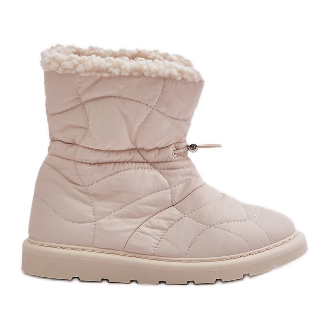 Botas de nieve de mujer con cordón aislante con pelo, piel de oveja beige claro Vamidra Botas de nieve de mujer con cordón aislante con pelo, piel de oveja beige claro Vamidra