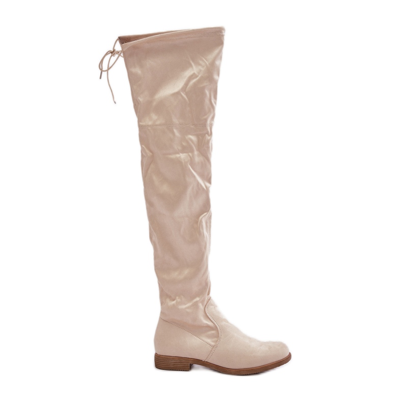 Erynn Botas por encima de la rodilla de tacón plano confeccionadas en ante ecológico, beige Linnithia Erynn Botas por encima de la rodilla de tacón plano confeccionadas en ante ecológico, beige Linnithia