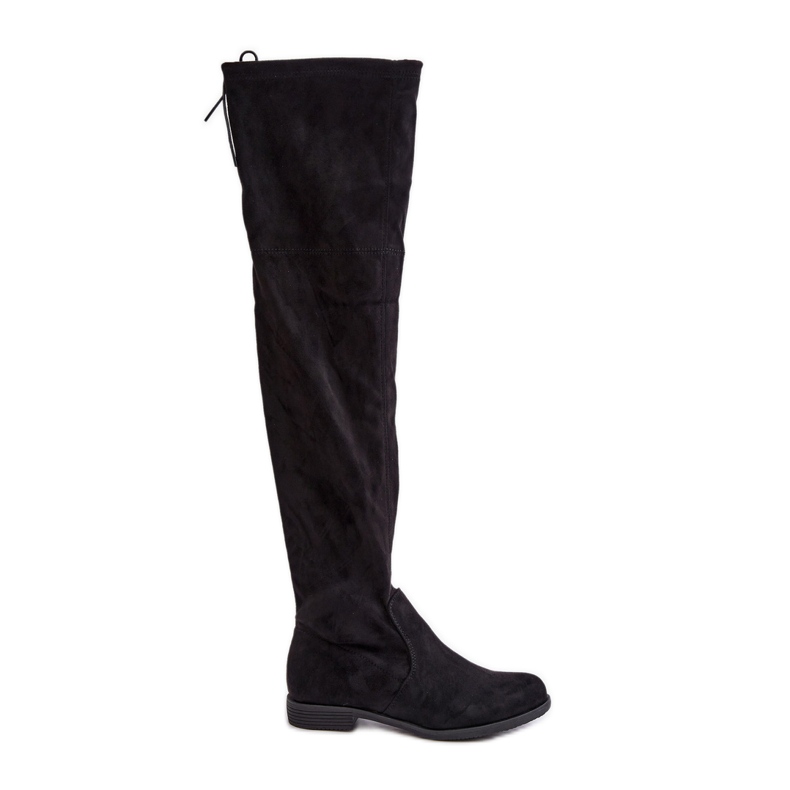 Botas por encima de la rodilla de tacón plano confeccionadas en ante ecológico, Negro Linnithia Botas por encima de la rodilla de tacón plano confeccionadas en ante ecológico, Negro Linnithia