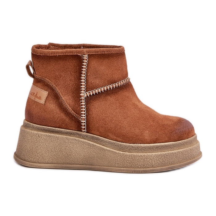Botas De Nieve Piel Ante Con Plataforma Y Cuñas Marrón Maciejka 06769-29 Marrón