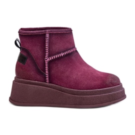 Botas De Nieve Piel Ante Con Plataforma Y Cuña Maciejka 06769-23 Burdeos rojo