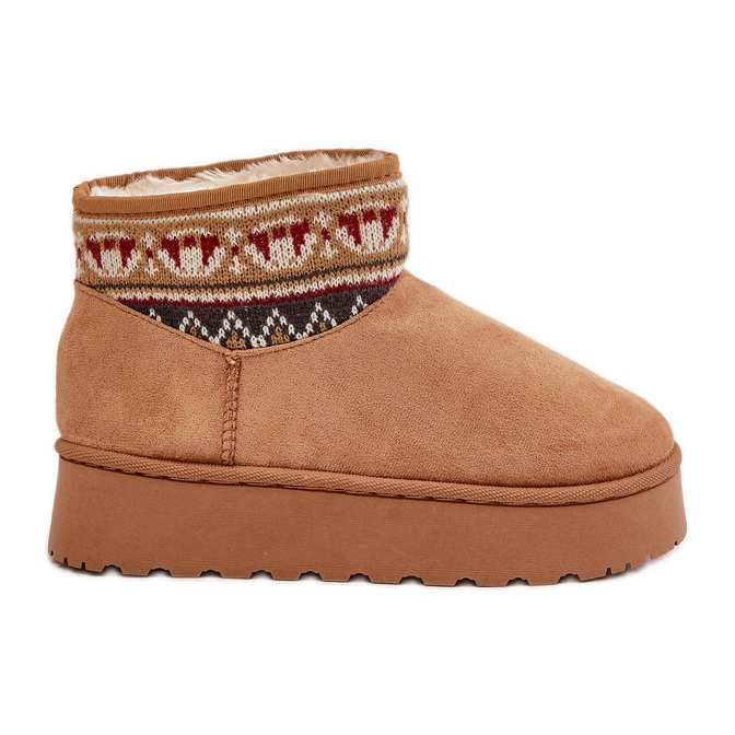 Botas De Nieve De Mujer Con Estampado Sobre Plataforma Camel Avatharia marrón