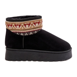 Botas de nieve de mujer con estampado en plataforma negro Avatharia