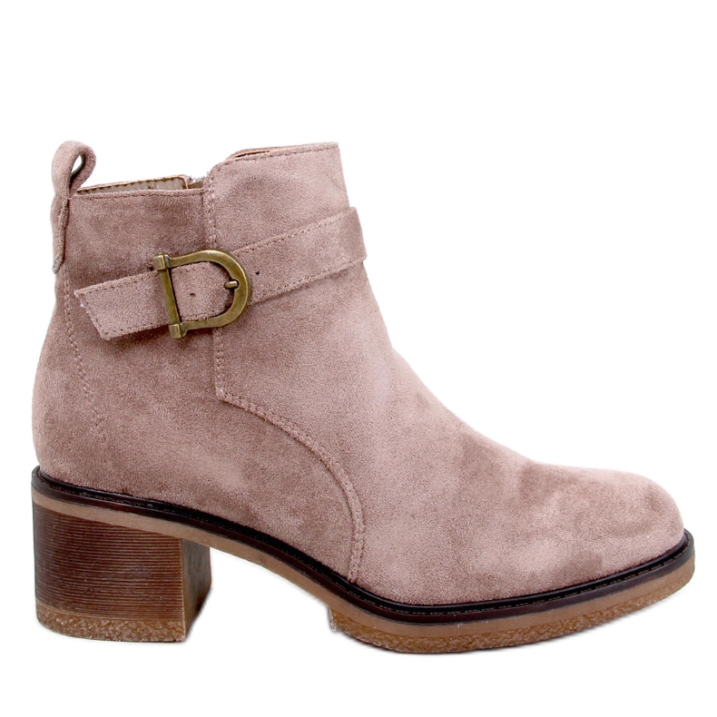 Duncans Botines caqui de tacón bajo beige