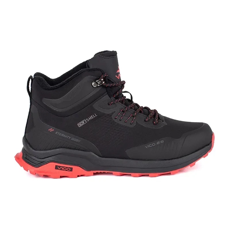Vico Zapatos de trekking para hombre negros y rojos.