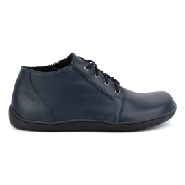 Olivier Zapatos de mujer descalzos de piel, ligeramente aislantes, hasta el tobillo con cremallera, 787, azul marino