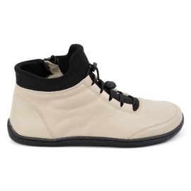 WASAK Zapatos descalzos de mujer, forro de lana, piel 0767W crudo beige