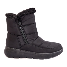 Botas de nieve con cremallera y piel Dritane de mujer negra negro Botas de nieve con cremallera y piel Dritane de mujer negra negro