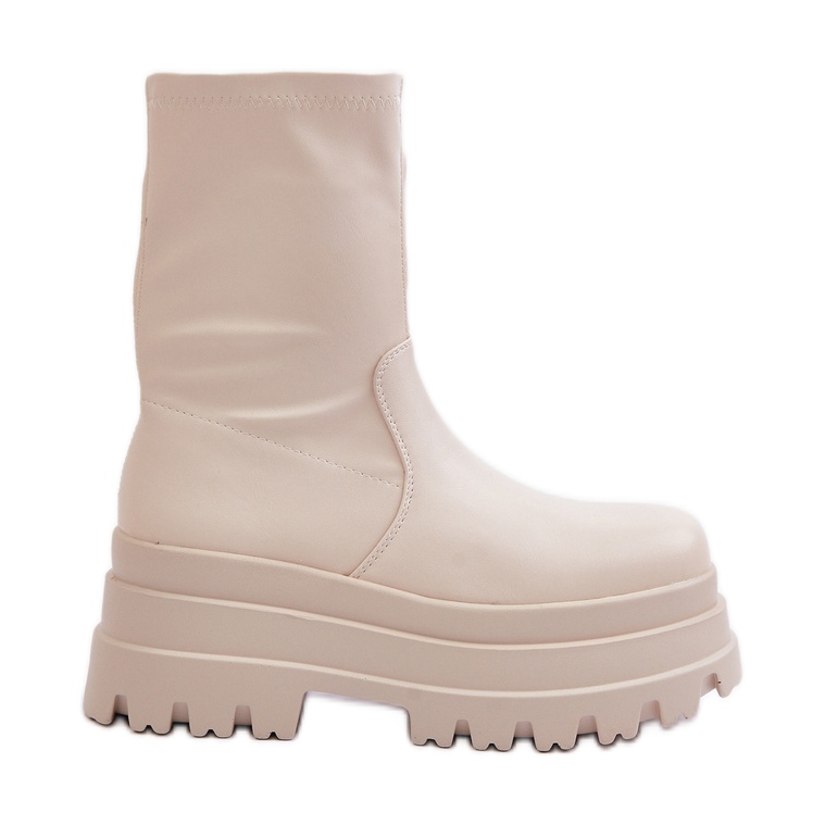 Botines Florinara beige claro con plataforma maciza