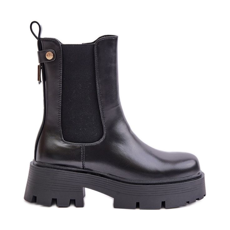 Botas Chelsea con cremallera, Piel Ecológica Negro Ninnet