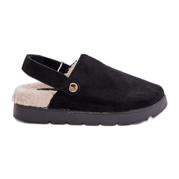 Pantuflas de Mujer con Plataforma, Forradas con Pelo, Tipo Piel de Oveja, Negras de Sanilora negro