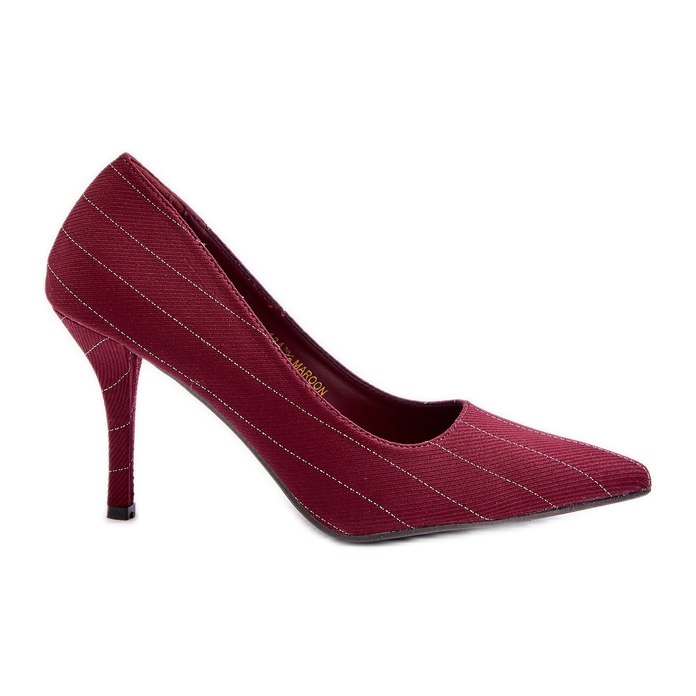 Tacones Altos Mujer Tejido A Rayas Burdeos Tifidra rojo