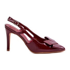 Stilettos de charol con tacón abierto, burdeos Auroravia rojo