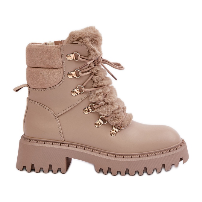 Botas aislantes con cremallera de ecopiel, Beige Willatta