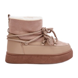 Botas de Nieve Mujer Plataforma Forradas con Pelo, Beige Aziara