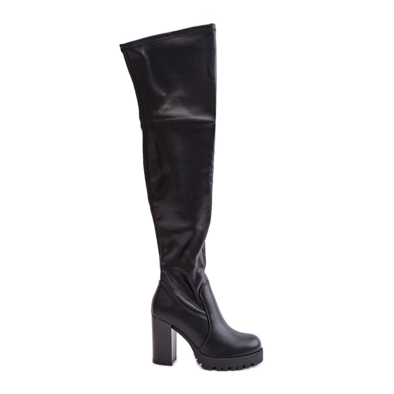 Botas por encima de la rodilla con tacón alto, Negro Nelothiel
