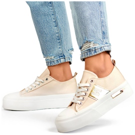 Zapatillas bajas LY100BE beige con suela gruesa
