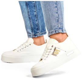 Zapatillas bajas con suela gruesa, blanco LY100W Zapatillas bajas con suela gruesa, blanco LY100W