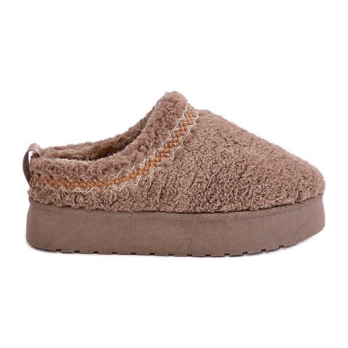 Botas de nieve con plataforma y pelo, tipo borreguito, beige oscuro Mesirra