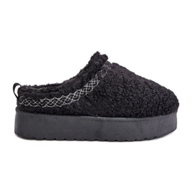 Botas de nieve con plataforma de piel de oveja Mesirra negras con piel negro